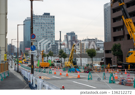 Naniwasuji Line Nakanoshima Station construction site 136212272