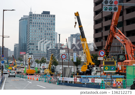 Naniwasuji Line Nakanoshima Station construction site 136212273