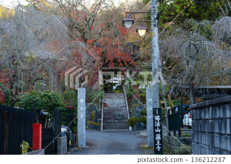 秋葉掩映著藥王寺的石階。 136212287