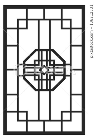 Geometric rectangle mosaic. Retro black line pattern Geometric rectangle mosaic. Retro black line pattern 136212331