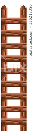 Ladder in game pixel style. Adventure arcade element 136212350