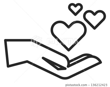 Heart in human hand. Compassion and love giving gesture 136212423