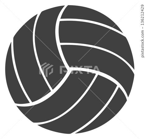 Beach volleyball ball black icon. Summer activity 136212429