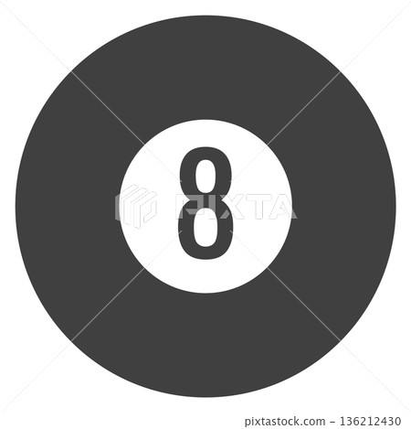 Eight ball black icon. Pool billiard game Eight ball black icon. Pool billiard game 136212430