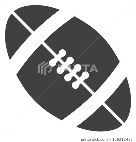American football ball black icon. Rugby game American football ball black icon. Rugby game 136212432