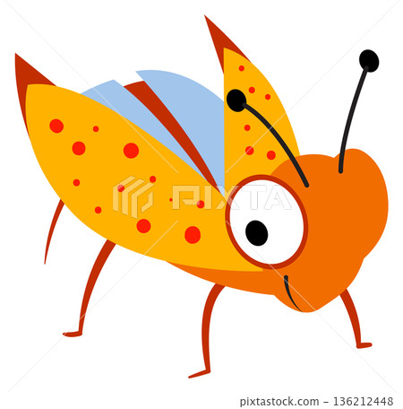 Flying beetle color character. Summer funny mascot Flying beetle color character. Summer funny mascot 136212448