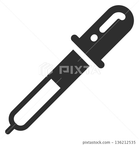 Pipette black icon. Eyedropper symbol. Medical glyph Pipette black icon. Eyedropper symbol. Medical glyph 136212535