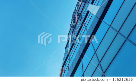 Office building. Glass skyscrapers in business center. Architecture, commercial real estate 136212636