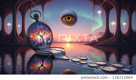 A surreal blend of unusual objects and bright colors crafting an abstract visual experience A surreal blend of unusual objects and bright colors crafting an abstract visual experience 136212664