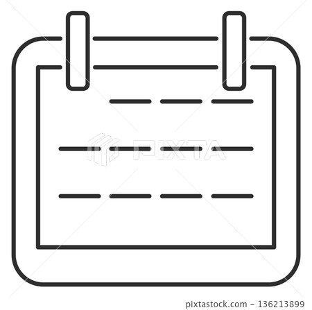 A calendar with a white background and black lines 136213899
