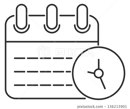A calendar with a clock on it A calendar with a clock on it 136213901