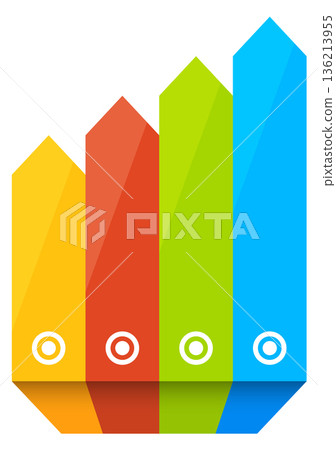 A colorful chart with four different colored lines 136213955