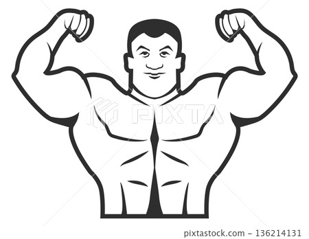 A muscular man with a smile on his face 136214131