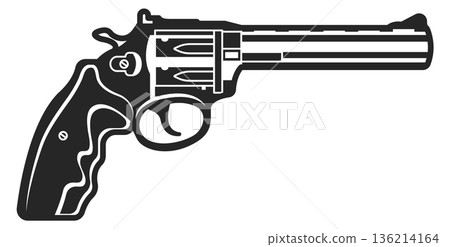A black gun with a silver barrel A black gun with a silver barrel 136214164