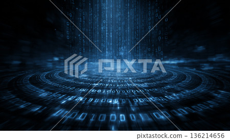 高速通訊和數據流的圖像 136214656