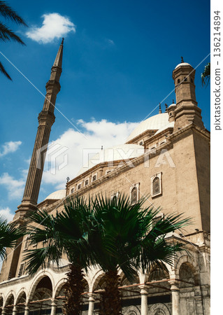 Palm Trees Around The Historical Mosque 136214894