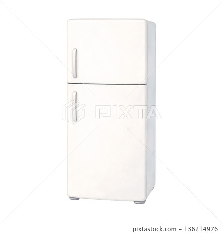 水彩風格冰箱，雙門，家用電器，簡約剪紙插畫素材 136214976