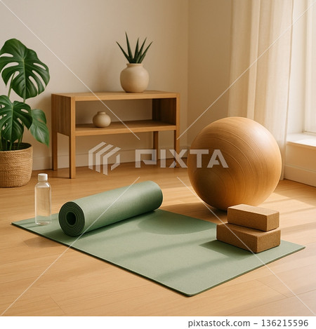 Yoga Ball And Equipment In Modern Home Gym 021125 136215596
