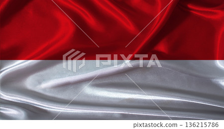 National flag of Monaco with cloth texture. Monaco flag with realistic texture background National flag of Monaco with cloth texture. Monaco flag with realistic texture background 136215786
