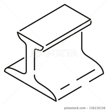 Metal structure. Steel industry. Metalworking line icon 136216136