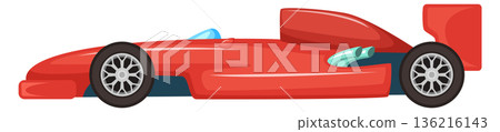 Racing car side view. Fast sport transport 136216143