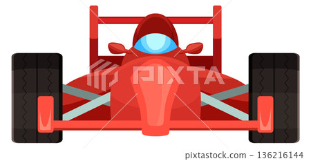 Speed race car front. Competition color icon 136216144