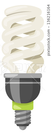 Fluorescent lamp cartoon icon. Electric energy light Fluorescent lamp cartoon icon. Electric energy light 136216164