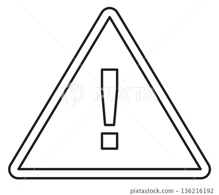 Attention line icon. Exclamation point in triangle sign Attention line icon. Exclamation point in triangle sign 136216192