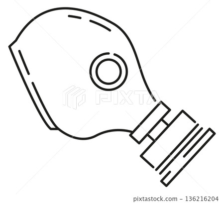 Gas mask line icon. Safety equipment. Respirator symbol 136216204