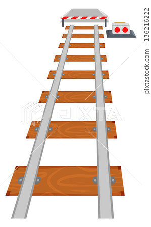 Railway end color icon. Rail road stop sign Railway end color icon. Rail road stop sign 136216222