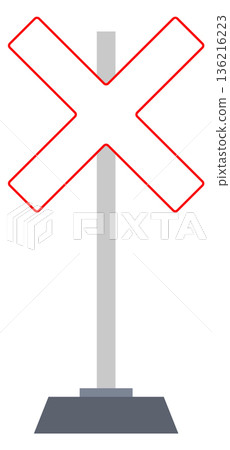 Rail crossroad traffic sign. Road signpost icon 136216223