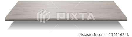 Wooden shelf mockup. Realistic plank texture mockup 136216248
