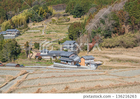 Winter rice terraces in Asuka Village, Nara Prefecture 136216263