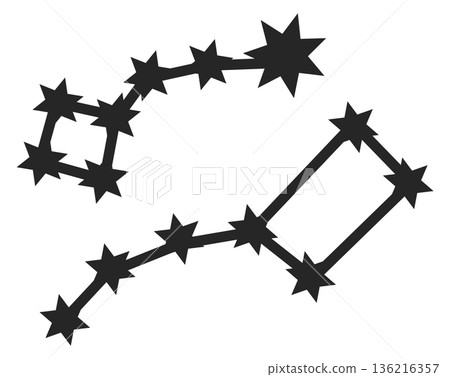 Constellation black icon. Big dipper stars symbol 136216357