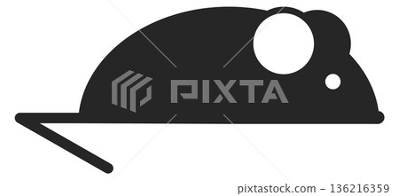 Mouse black icon. Science lab animal symbol Mouse black icon. Science lab animal symbol 136216359