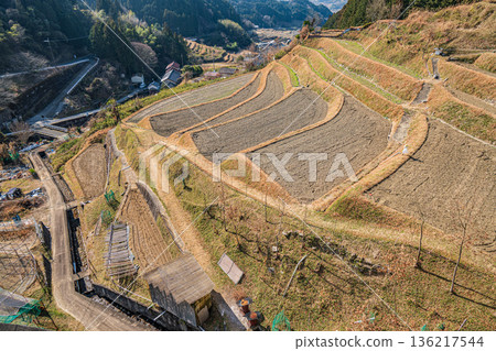 Rice terraces in the Asuka Murakami area, Nara Prefecture 136217544