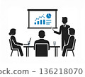 Illustration of a business team meeting presentation material 136218070