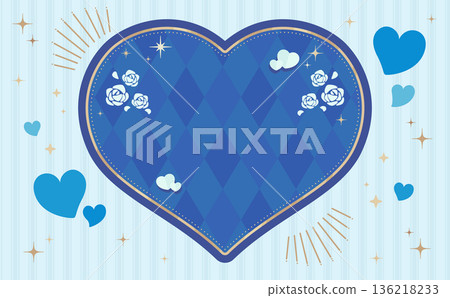 White Day frame, heart, no text, horizontal. 136218233