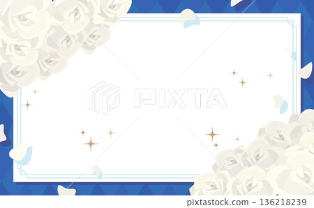 White Day Frame_White Rose_No Text_Horizontal 136218239
