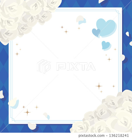 白色情人節相框_白玫瑰_無文字_方形 136218241