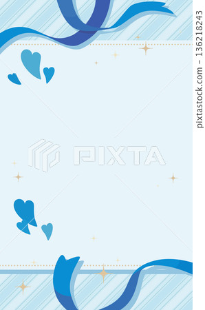 White Day Frame_Ribbon and Stripes_White_No Text_Vertical 136218243