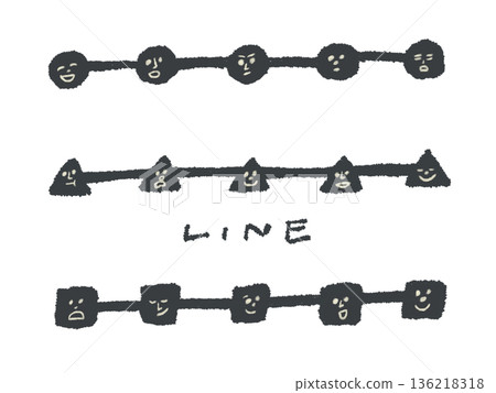 富有表現力的手繪插圖和線條，可用作設計中的圖標和符號標誌。 136218318