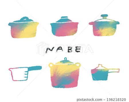 一幅色彩鮮豔的手繪陶罐插圖，可用作設計中的圖標或符號。 136218320