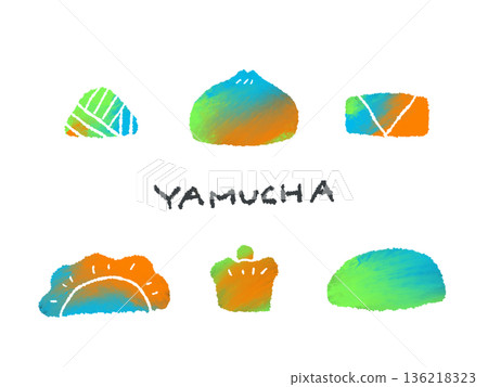 Colorful hand-drawn illustration of Dim Sum that can be used as an icon or symbol mark in design. 136218323