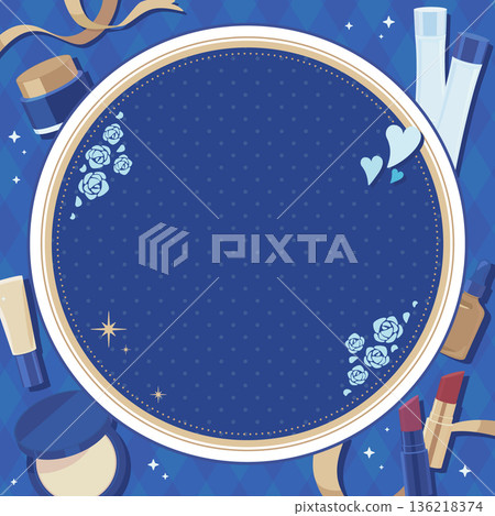 白色情人節相框_圓形相框_化妝品_無文字_方形 136218374