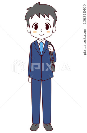 男孩身穿西裝制服的插圖 136218409