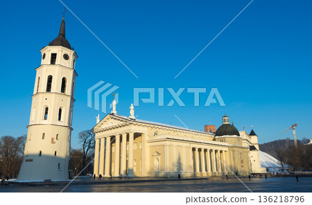 Winter view of the Cathedral in Vilnius Winter view of the Cathedral in Vilnius 136218796