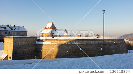 Stone bastion of the Vilnius Defensive Wall in Lithuania Stone bastion of the Vilnius Defensive Wall in Lithuania 136218894
