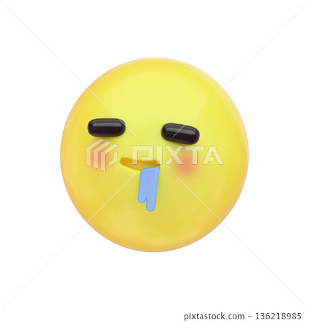 3D表情符號/情緒圖示 - 流口水的臉 3D表情符號/情緒圖示 - 流口水的臉 136218985