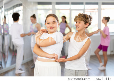 Boy and girl dancing waltz dance Boy and girl dancing waltz dance 136219118